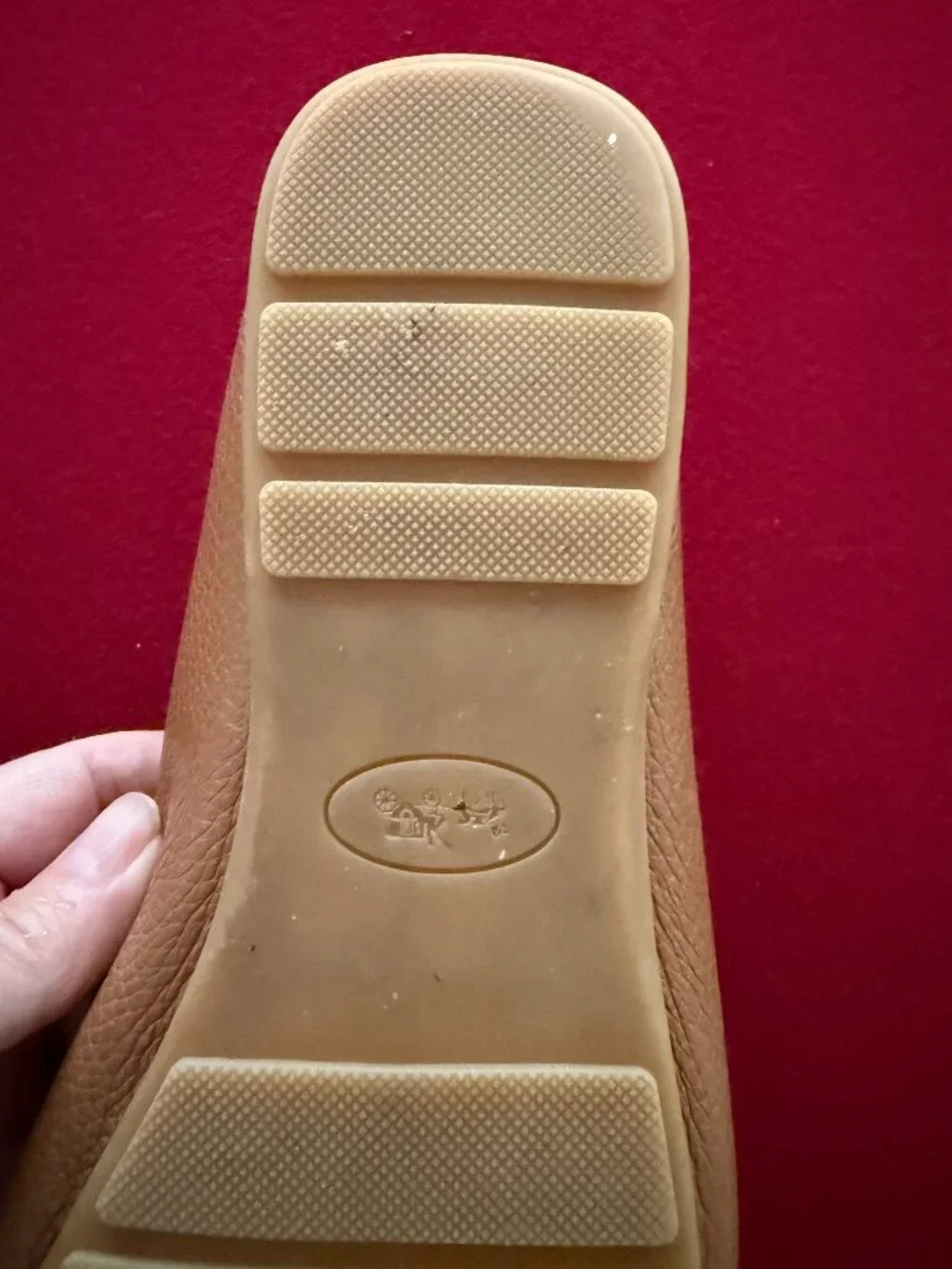 COACH Fredrica Tan Pebbled Leather Driving Loafers Gold Hardware Size 10B